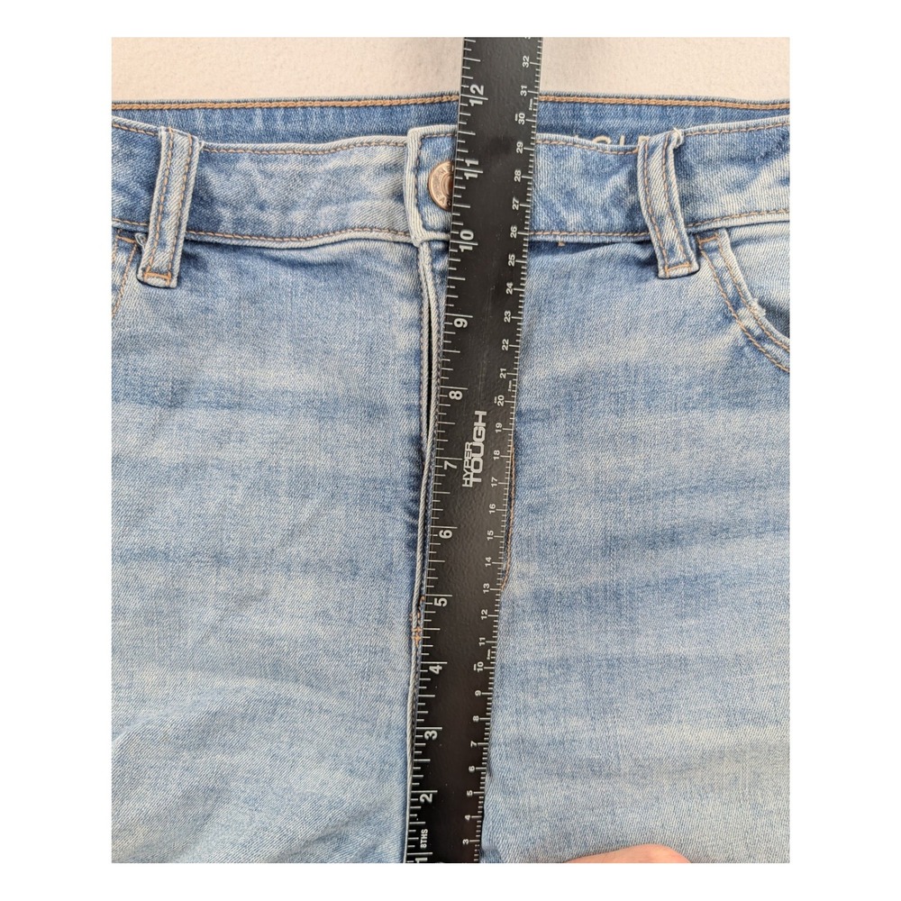 American Eagle High Waisted Distressed Skinny Jeans Womens 14 Light Wash - Picture 6 of 11